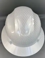 White Full Brim Hard Hat custom hydro dipped ,WHITE CARBON FIBER DESIGN