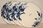 Mikasa Darcy Blue & White Floral Bone China 11" Dinner Plates Set of Four New