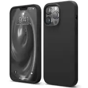 Silicone Phone Case For iPhone 12 Pro Max Shockproof Microfiber Lining - Black