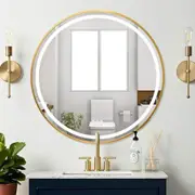 Dimmable LED Glass Vanity Mirror – HD Wall-Mounted with Adjustable Lighting