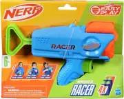 Nerf Elite Junior Racer Easy Play Dart Blaster with 4 Nerf Elite Darts, Nerf