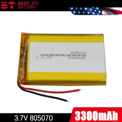 3.7V 3300 mAh Polymer Li ion battery 805070 For GPS PDA DVD iPAQ Tablet PC iPod