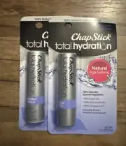 ~ 2 Chapstick Total Hydration Natural Age Defying Soothing Vanilla Lip Care ~