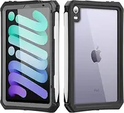 MRUOZRUI Waterproof Case for iPad mini 6 2021, Full Body Heavy Duty Protection with Built-in Screen Protector, Pencil Holder, Strap, Shockproof Tablet Case for iPad mini 6 6th Generation 8.3 Inch