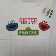 Paul & Joe Sister x Sesame Street T-Shirt Womens Sz 1 New Elmo Cookie Monster