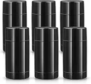 6 Pack 2.5 Oz /75ml Plastic Deodorant Containers,Empty Reusable Round Deodorant Tube Bottles Bottom Refilling & Twist Up Stick Deodorant for Lip balm,Lipstick,Homemade Solid Perfume,DIY Lotion Stick,BLACK