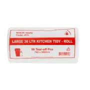 36L Large White HDPE Office / Kitchen Garbage bin Liners (KTL)