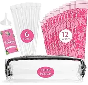 Stealth Sipper Tampon Flask Kit | 6 Empty Food-Grade Plastic Leakfree Tubes with Wrappers | Clear Case and Funnel Included