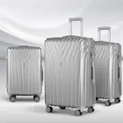 3PCS Hard Shell Luggage Set Lightweight Travel Trolley Suitcase Aluminium Handle