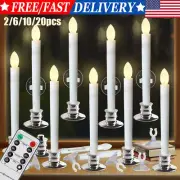 LED Candle Window Light Flameless Taper Candles with Suction Cups 20 Pack+Remote