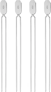 RÖSLE Barbecue skewers, Double skewers for preparing shashlik and Vegetables, Set of 4, 33 cm, Stainless Steel 18/10, Dishwasher Safe