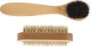 Minkissy Nail Finger Cleaning Brush Set Wooden Bristle Brush for Facial Cleansing Exfoliating