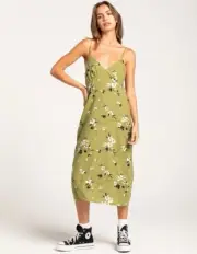 Brixton Lanai Womens Midi Dress Green Floral Sz. S NWT!
