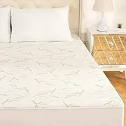 DINGIZ Bamboo Jacquard Mattress Protector – Soft & Cooling Mattress Toper – Waterproof Mattress Protector – Deep Pocket, Noiseless & Durable Protection for Mattress – Smooth & Secure Fit