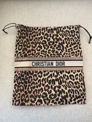New Christian Dior Mitzah Leopard print Collection Drawstring Bag