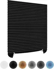 No Drill Non-woven Fabric Cut to Size Blackout Thermal Easy Fit Self Adhesive Stick On Blinds Pleated Temporary Shades Clip In Paper Blinds for Windows, Patio Doors, Kitchen, Bathroom, Bedroom