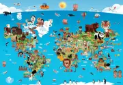 Anatolian Cartoon World Map 260 Piece Jigsaw Puzzle