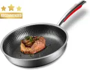 11" Stainless Steel Non-Stick Frying Pan Skillet - Induction, Gas, Electric Safe
