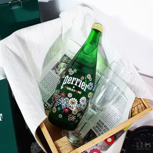 【PERRIER X TAKASHI MURAKAMI】村上隆 法國 沛綠雅 氣泡天然礦泉水 750ML 玻璃瓶 聯名