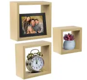SORBUS FLOATING SQUARE CUBE WALL ART SHELF DECOR 3 PCS 6", 8", 10", NEW SEALED
