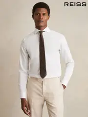 Reiss White Storm Slim Slim Fit Cotton-Twill Two-Fold Shirt Slim-Fit (F77497) | $180