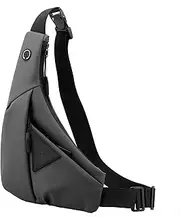 [MAYMOONER] Small Sling Shoulder Crossbody Bag Men Women Lightweight Anti-theft One Strap Casual Chest Bag Slim Backpack, Grey, Sling Backpacks