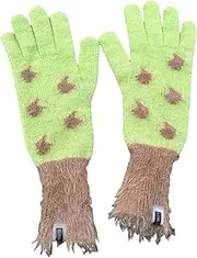 [JINZIJINYU] Winter Knitted Touchscreen Gloves Fluorescent Contrasting Finger Gloves Five Finger Touch Screen Gloves Cycling Ski Gloves