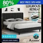 ALFORDSON Bed Frame Queen Double King Single Size High Headboard Charcoal Fabric