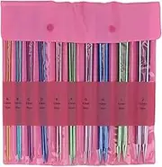MUNEFE Aluminum Knitting Needles, Stainless Steel Knitting Needles Set, Single Point Knitting Needle for Making All Kinds of Knitting Projects