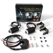 2PCS Motorcycle Mini Driving LED Lights Spot Fog Headlight with Mounts IP67