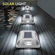 Solar Driveway Lights, Walkway Deck Light Solar Powered Outdoor Stair Step Pathway LED Lamp for Backyard Patio Garden Ground