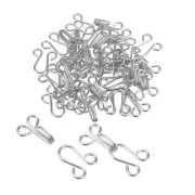 50pcs Sewing Hooks and Eyes Closure Set Copper Silver Tone
