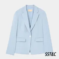 在飛比找momo購物網優惠-【SST&C 新品８５折】霧藍色方領西裝外套71624040