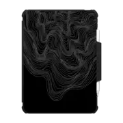 iPad Pro 11-inch (M4) Impact Folio Case WOBBLE 2 IPAD, BLACK & WHITE MINIMALIST LINES OCEAN WAVES ORGANIC FLOW ABSTRACT ILLUSTRATION