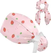[IROLSKDNFH] Working Caps with Button Long Hair Cute Cartoon Bear Flying in Rocket Ponytail Holder Tie Back Hat for Women