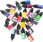 NUOBESTY DIY Epoxy Resin Colorant Kit 24 Colors Resin Pigments 5ml Bottles Mix Epoxy for Translucent Effect No Catalyst Required