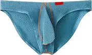 [Ctreela] Micro Mesh Bikini Briefs for Men Sexy Low Rise Breathable Dual Pouch Underwear Comfort Underpants for Sports Daily