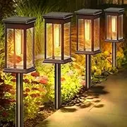 8 Pack Upgraded Solar Pathway Lights Outdoor, Bright Solar Garden Lights Outdoor Waterproof, Auto On/Off Outdoor Solar Lights for Yard Landscape Path Lawn Patio Walkway (8Pack Square)