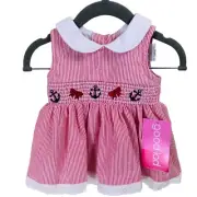 GoodLad Dress Bloomer Set Infant Girl Size 3-6 Month Striped Seersucker NEW