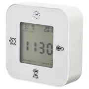 KLOCKIS clock/thermometer/alarm/timer, white, 7x7 cm