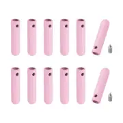 12 Pcs Shoelace Tips with Screw, Alloy 25mm Aglets End Tip for DIY, Pink