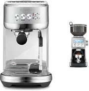 Bambino Plus Espresso Machine by Breville, Brushed Stainless Steel - with the Smart Grinder Pro Coffee Grinder, BES500BSS + BCG820