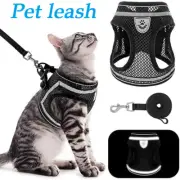Small Medium Dogs And Large Cats Harness Lead Reflective Breathable Soft Mesh AU
