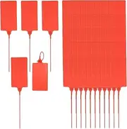 uxcell 100 Pcs Plastic Tags, Hanging Label Tags Blank Zip Ties Writable Waterproof Storage Key Signs for Labeling Shipping Marking Identification Inventory, 105x65mm, Red