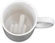 DS. DISTINCTIVE STYLE Ceramic Middle Finger Coffee Cup 350ml 11.8oz Funny Coffee Mug Tea Cup with Middle Finger - White
