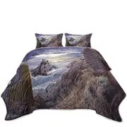 Cool Snake Dragon Monster on the Beach Coverlet