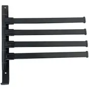 Swivel Towel Rack,Wall Mounted Black Towel Bar with 4-Arm Towel Hanger4896