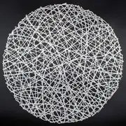 Silver Round Placemats for Dinner Table Set of 6 Metallic Hollow Out Line