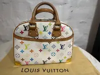 在飛比找Yahoo!奇摩拍賣優惠-Louis Vuitton LV M92663村上隆白彩手提