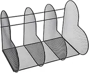 Angoily Desktop Book Organizer Metal Storage Rack Wear Resistant Book Holder for Home Office Smooth Edges Stable Support Elegant Design for Magazines and Files